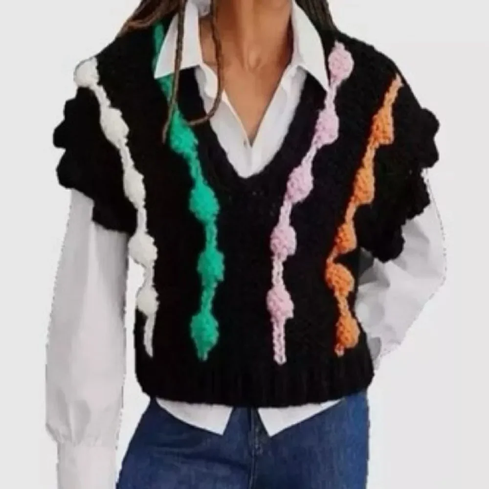 Anthropologie Maeve Bauble Multicolor Pullover Sweater Vest One Size - Picture 11 of 11